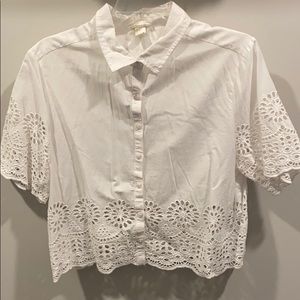 Lace Button Up